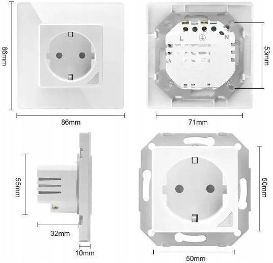 Extralink Power Socket White 1pcs