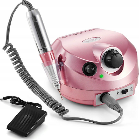 Extralink Nail Drill Power 65W Pink with Pedal with 35000 Rotations per Minute