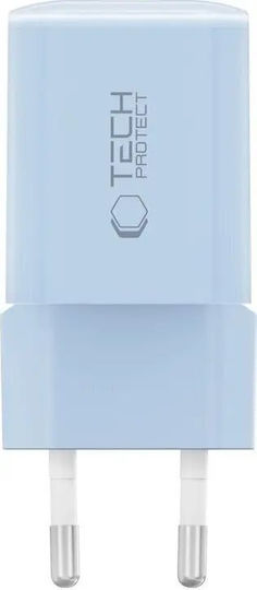 Tech-Protect Wireless Charger with USB-A and USB-C Output Ports 33W Power Delivery / Quick Charge 3.0 Blue