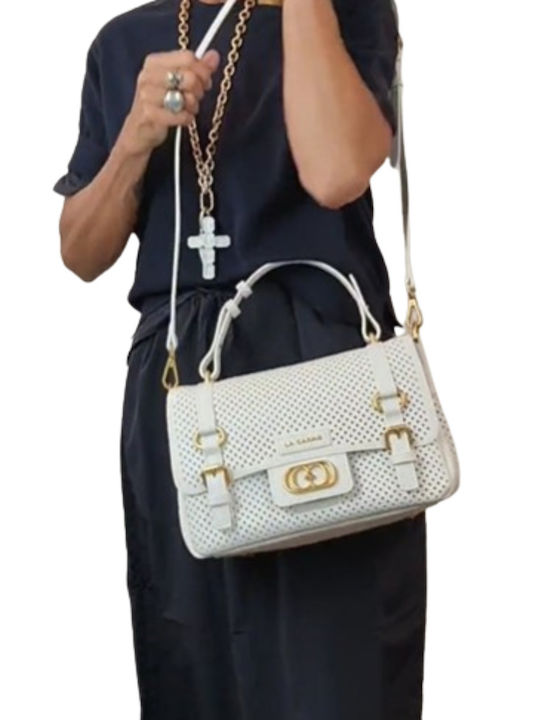 Leather Women's Bag Shopper Shoulder White