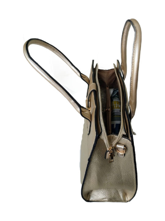 Leather Women's Bag Tote Handbag Beige