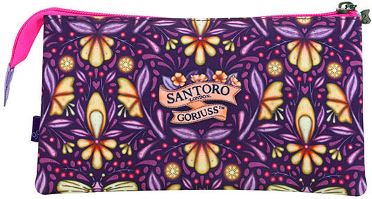 Santoro Pencil Case with 3 Compartments Multicolored