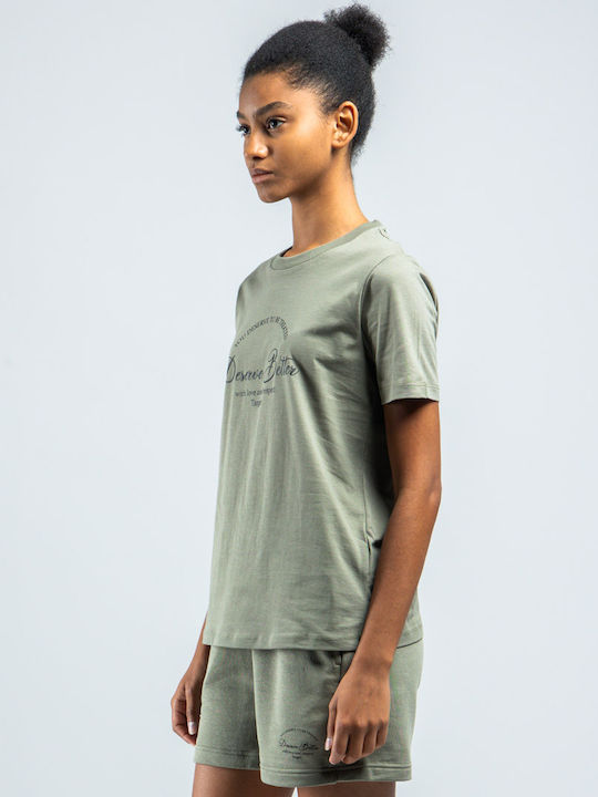 Mai Bun Γυνăiке T-shirt Καki