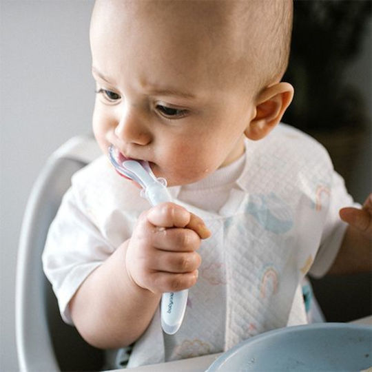 Babyono Βρεφικό Κουτάλι από Σιλικόνη για 6+ μηνών Γαλάζιο