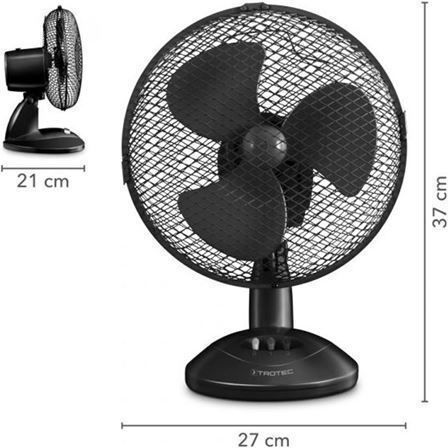 Trotec Trotec Tabletop Fan 30W Fan Diameter 22.86cm Black