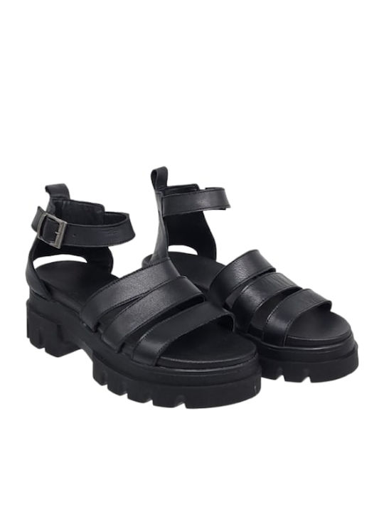 Flache Sandalen für Damen Flatforms in Schwarz Farbe