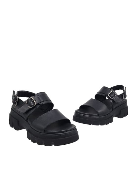 Flache Sandalen für Damen Flatforms in Schwarz Farbe