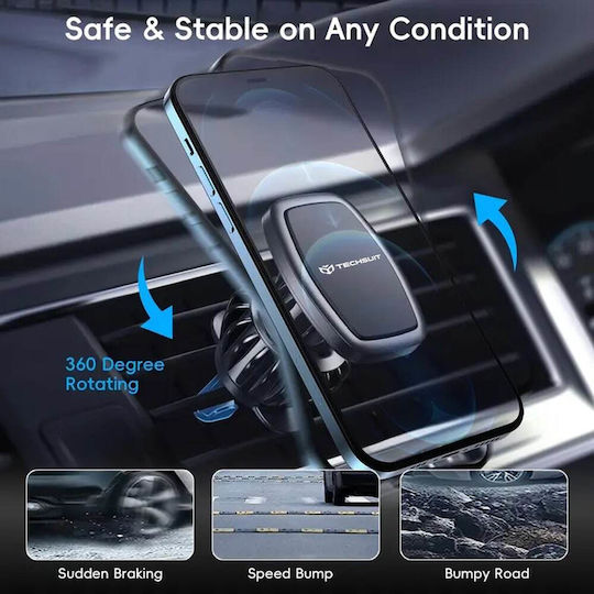 Techsuit Suport Auto pentru Telefon cu magnet Neagră