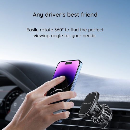 Techsuit Suport Auto pentru Telefon cu magnet Neagră
