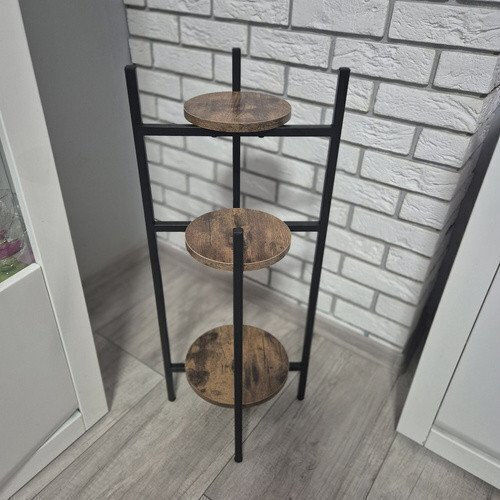 Ruhhy Blumentopfständer Metall Schwarz 27cmx27cmx81cmcm.