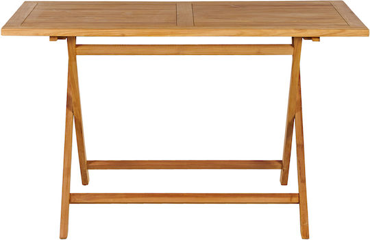 Masă De Exterior Din Teak Pliabilă 125x60x75cm