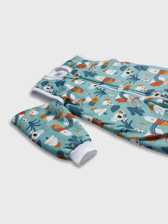 Tender Spring Sleeping Bag with Feet Classic 1 Tog Turquoise with Detachable Sleeves