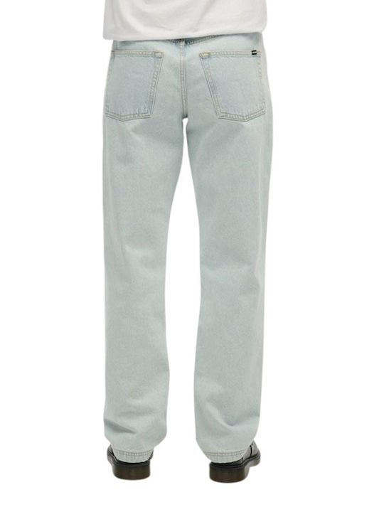 D1 Ovin Γυναικείο Jean Παντελόνι Mid Rise σε Ίσια Γραμμή White/blue