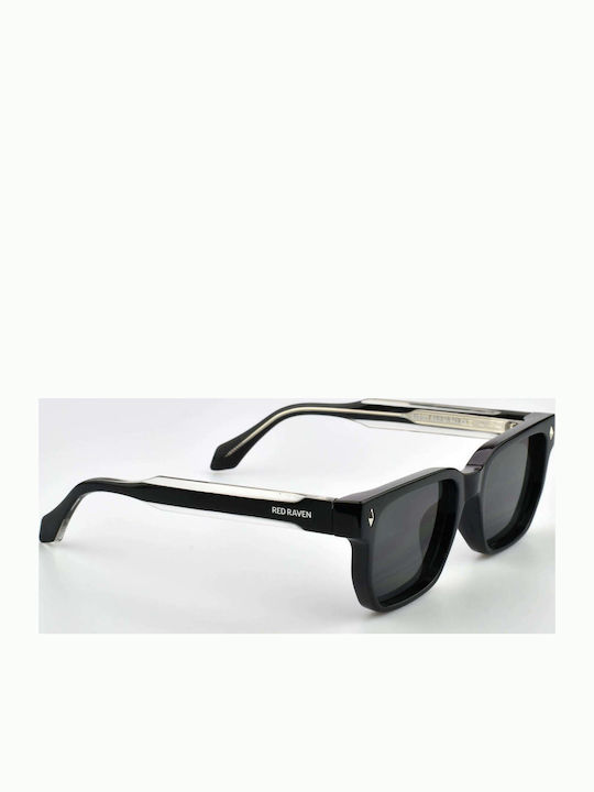 Red Raven Dante Unisex Sunglasses with Black Plastic Frame and Black Lens 49071514485070