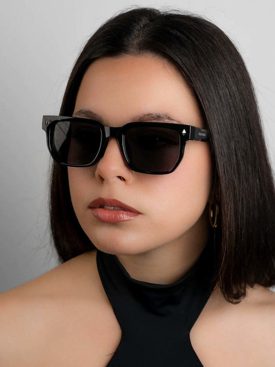 Red Raven Dante Unisex Sunglasses with Black Plastic Frame and Black Lens 49071514485070
