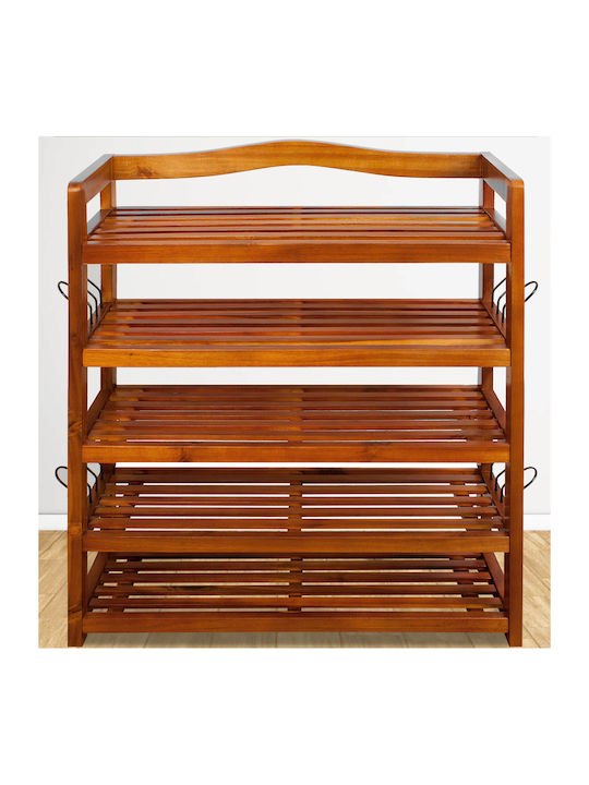 Metalică Suport pentru pantofi din Lemn Masiv L75xW26xH82cm