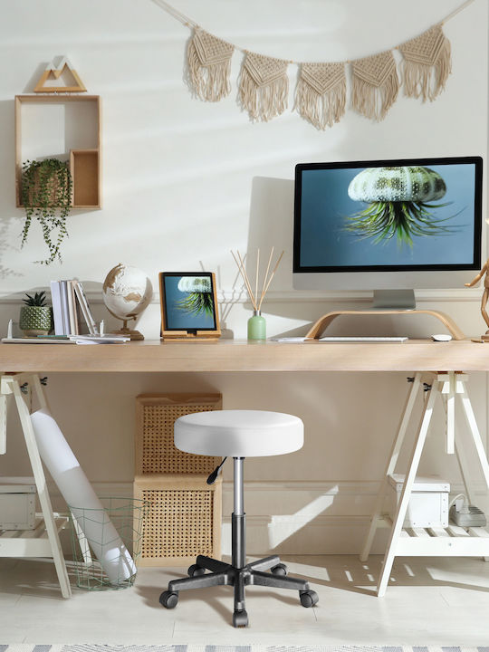 Office Desk Stool White 56x56x46cm