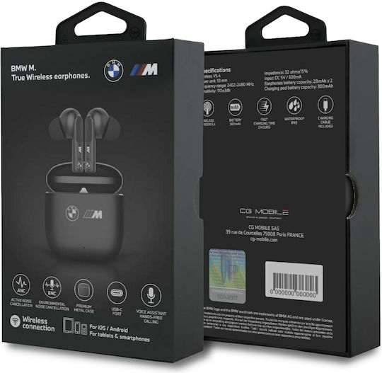 BMW BMTWSM1ALELK In-Ear Bluetooth-Freisprecheinrichtung Kopfhörer mit Ladeetui Schwarz