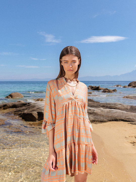 Pink Label Καφτάνι Παραλίας Orange