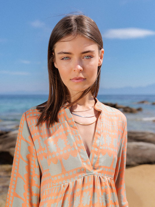 Pink Label Женско Кафтан Плажно облекло Orange