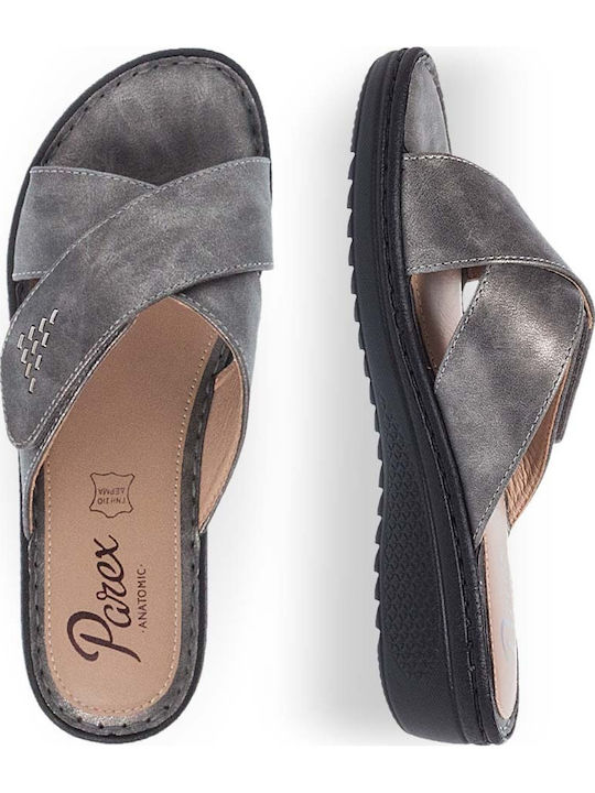 Women's Synthetic Leather Platform Wedge Sandals Silver