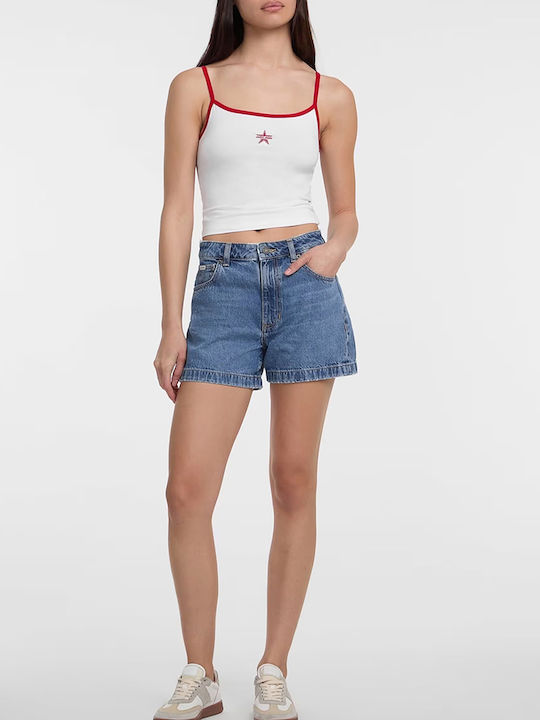 Femei Talie înaltă Pantaloni scurți Denim Blue