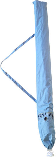Maui & Sons Folding Aluminum Beach Umbrella Diameter 1.9m with UV Protection and Air Duct Clear Sky