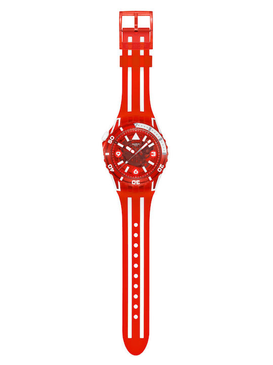 Swatch Swatch Women's Watch with Red Rubber Strap