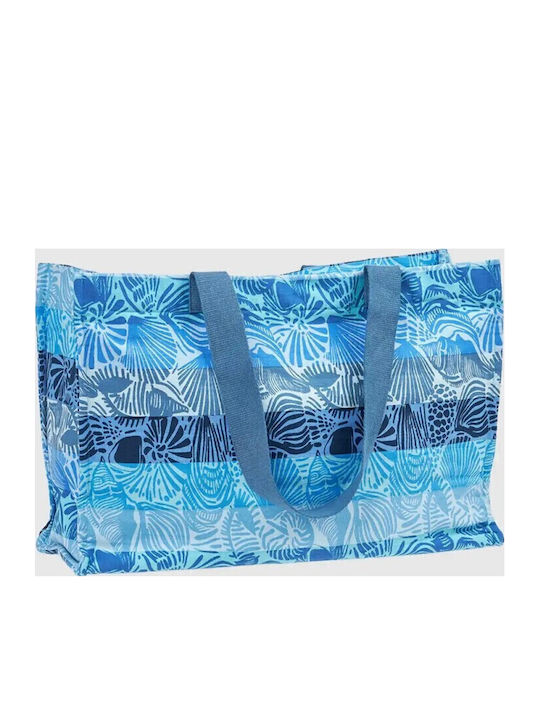 Verde Fabric Beach Bag Blue
