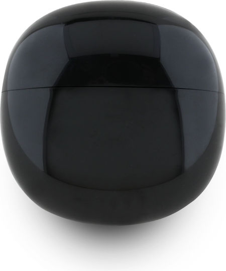 Guess Glossy Effect Earbud Bluetooth Handsfree Ακουστικά με Αντοχή στον Ιδρώτα και Θήκη Φόρτισης Μαύρα