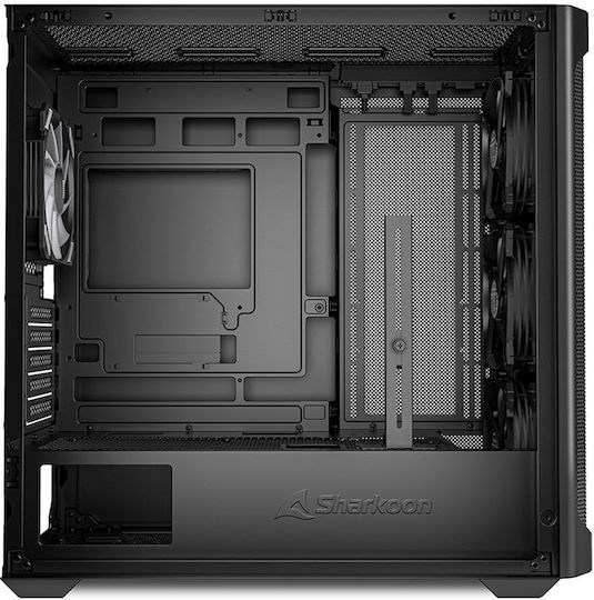 Sharkoon MK4W RGB Strip Gaming Midi Tower Computer Case with Side Window Black