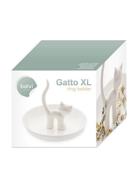 Balvi Cat Jewellery Stand White 15x15x13cm