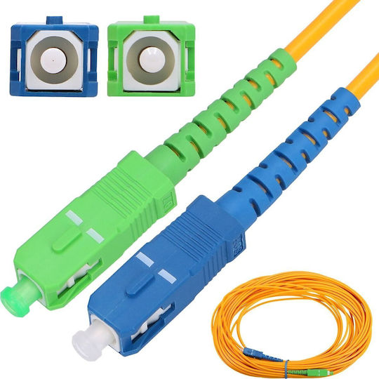 Extralink Καλώδιο Οπτικής Ίνας SC/APC-SC/UPC 1m Κίτρινο