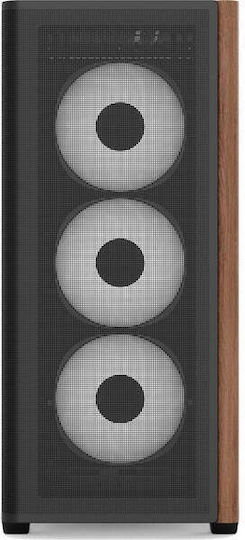 Aerocool D501A V2 Геймърско бюро Midi Tower Компютърна кутия със страничен прозорец и RGB осветление Черен