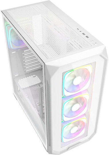 Sharkoon AK5G RGB Gaming Midi Tower Computer Case with Side Window White