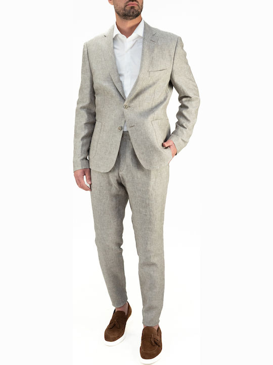 Men's Summer Suit Regular Fit Stone
