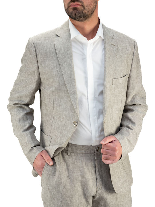 Men's Summer Suit Regular Fit Stone