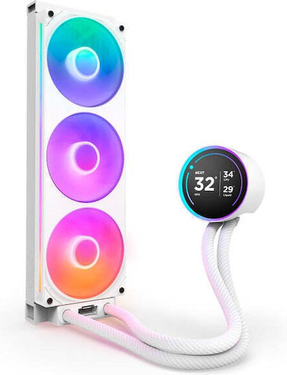 NZXT Kraken Elite 360 RGB Υδρόψυξη AIO CPU με 3 Ανεμιστήρες 120mm Λευκή