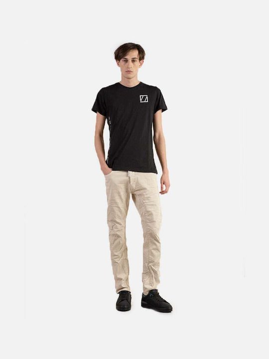 Biker Men's Jeans Pants Elastic with Skinny Application Beige I0041-24