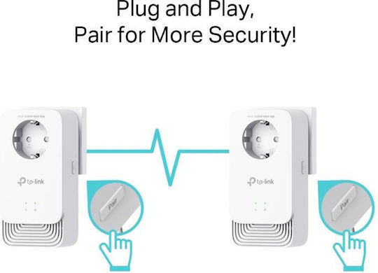 TP-LINK PG2400P KIT v1 Powerline Dublu pentru Conexiune prin Cablu cu Prin trecere Prize și 2 Porturi Gigabit Ethernet