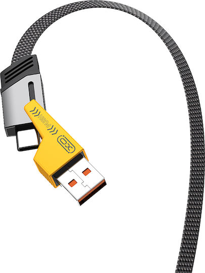 Cablexpert Braided / Flat Cablu USB la Lightning / Type-C cu mai multe porturi 3A Gri 1m