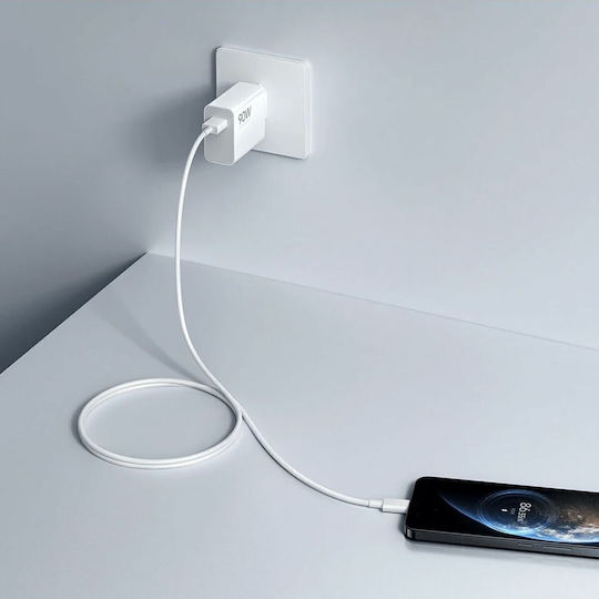 Xiaomi Charger with USB-A Port and Cable USB-C 90W Whites (HyperCharge Combo)