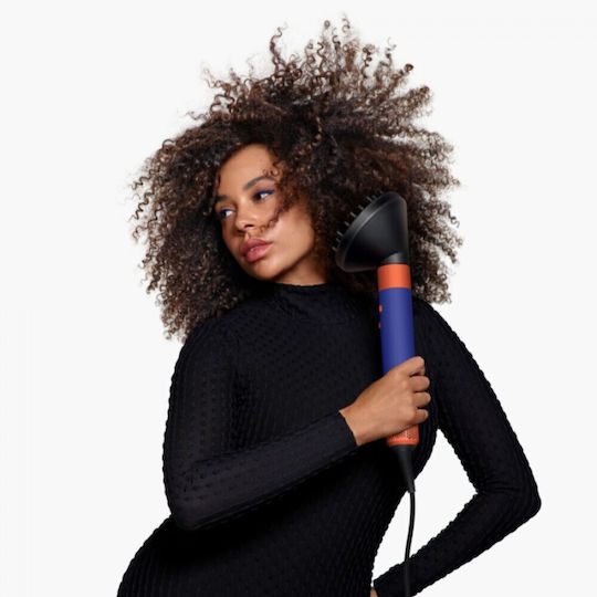 Dyson HS08 Airwrap i.d. Straight + Wavy Electric Hair Brush with Air & Rotating Head for Hair Straightening and Curls 1300W Vinca Blue/Topaz