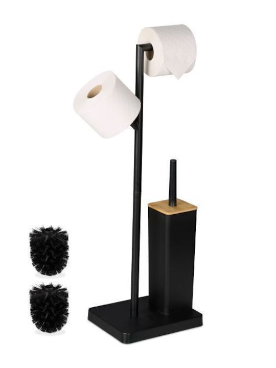 Relaxdays Metallic Toilet Brush Black