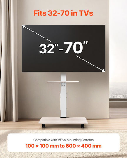Vevor TYSDLDDSJZJD4JJJC001V2 Βάση Τηλεόρασης Τοίχου έως 70"