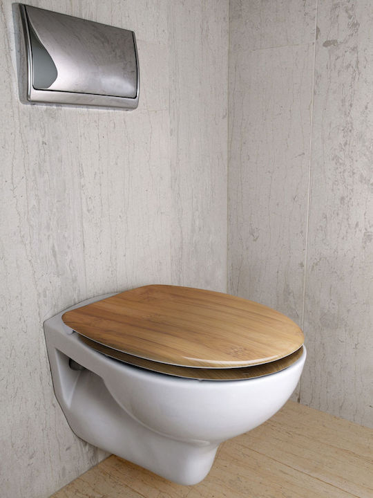 Casaria Bamboo Toilet Seat Gray 37cm