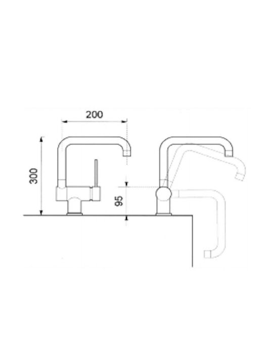 Crolla Crolla Puro U-Shaped Kitchen Faucet Counter Black