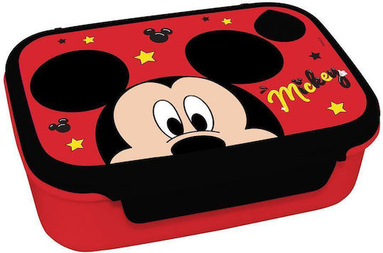 Diakakis Plastic Kids' Lunch Set Mickey 0.8lt Red