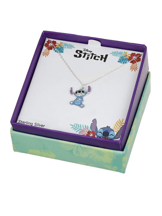 Lilo Stitch Kids Necklace Made of Silver with Chain CS00028SRHL-P.CS