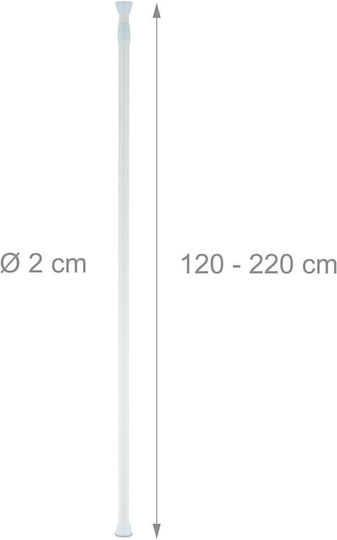 Teleskopstange aus Edelstahl Relaxdays Maße 120-220 cm Weiß